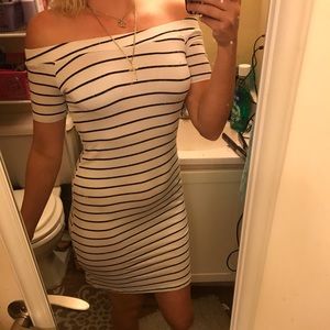 Strapless striped dress